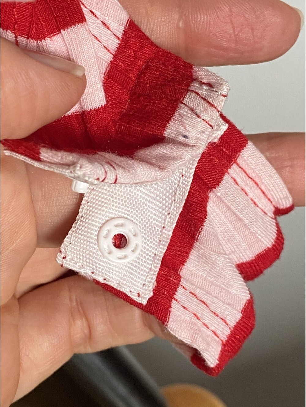 Material Girl Women's Size M Medium Red White Striped Bodysuit Top Long Sleeve - Picture 5 of 7